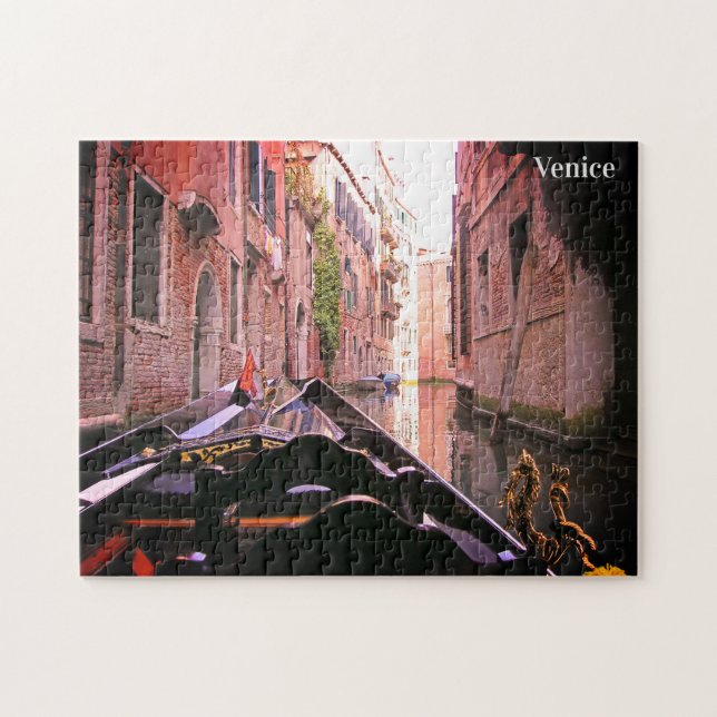 Venedig Gondola Ride Italienische Feiertage Postka Puzzle (Horizontal)