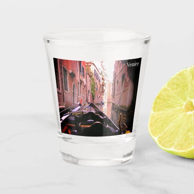 Venedig Gondola Ride Italienische Feiertage Postka Schnapsglas (Vorderseite)