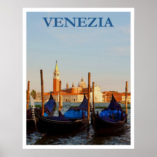 Venedig Gondola Vintage Travel Poster (Vorne)