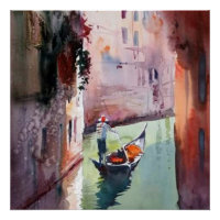 Venedig, Gondolier, Gondel, Venezianische Leinwand