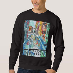 Venedig Gondoliere auf der Gondel Farbe Sweatshirt