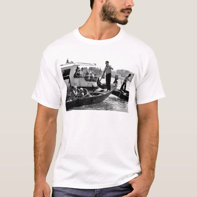 VENEDIG-GONDOLIERI IN SCHWARZWEISS T-Shirt (Vorderseite)