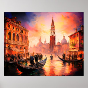 Venedig Grand Canal, Gondeln und San Marco   Poster