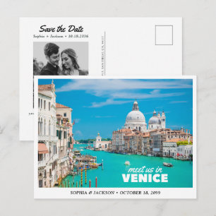 Venedig Hochzeit Italien Termin merken Retro Postkarte