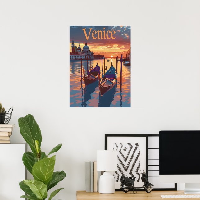 Venedig-Illustration Poster (Heimbüro)