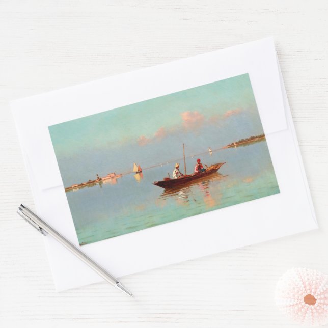 Venedig in der Lagune Rechteckiger Aufkleber (Umschlag)