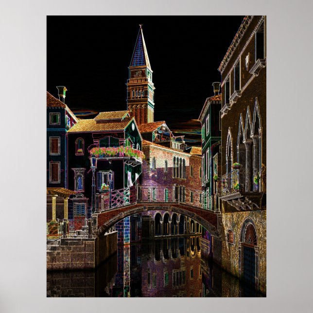 Venedig in Neon Poster (Vorne)