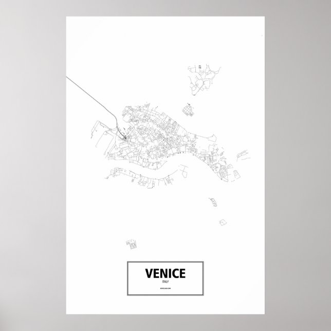 Venedig (Insel), Italien (schwarz auf weiß) Poster (Vorne)