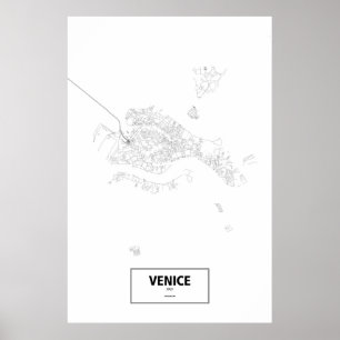 Venedig (Insel), Italien (schwarz auf weiß) Poster