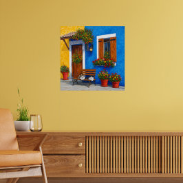 Venedig-Inspiration – Buntes Dorfposter-Druck Poster