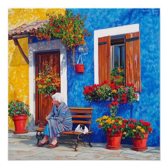 Venedig Inspiriert - farbenfrohe Glossy Poster Pri (Vorderseite)