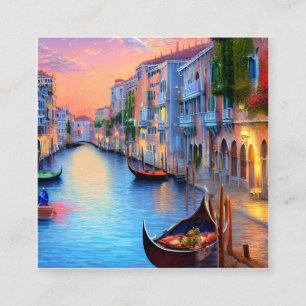 Venedig ist eine Stadt, berühmt für ihre faszinier Quadratische Visitenkarte