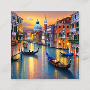 Venedig ist eine Stadt, berühmt für ihre faszinier Quadratische Visitenkarte