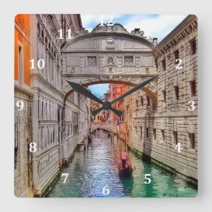 Venedig, Italien (2).jpg Quadratische Wanduhr