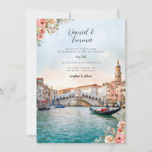 Venedig Italien Aquarell-Hochzeit Einladung