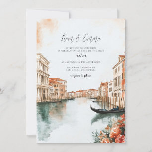Venedig Italien Aquarell Hochzeit Einladung