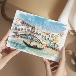 Venedig, Italien - Aquarell Postkarte