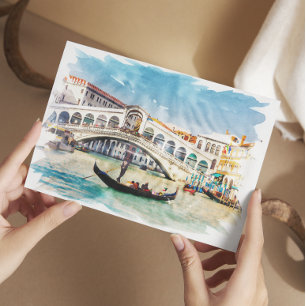 Venedig, Italien - Aquarell Postkarte