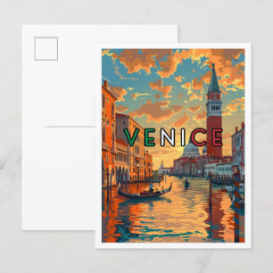 Venedig Italien Art Vintage Postkarte