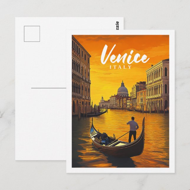 Venedig Italien Der berühmte Reisesaal Postkarte (Vorne/Hinten)