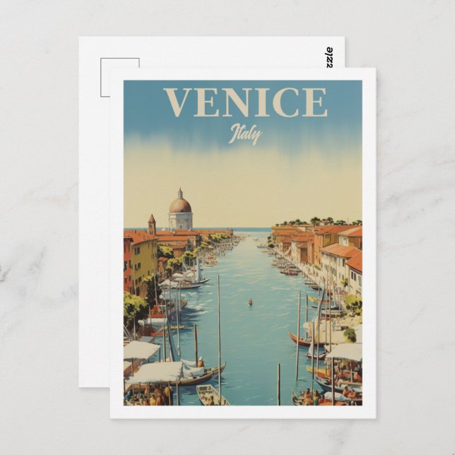 Venedig Italien Der berühmte Vintage Travel Place Postkarte (Vorne/Hinten)