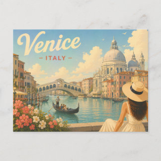 Venedig, Italien - Die Dame mit dem Hut Reisen  Postkarte