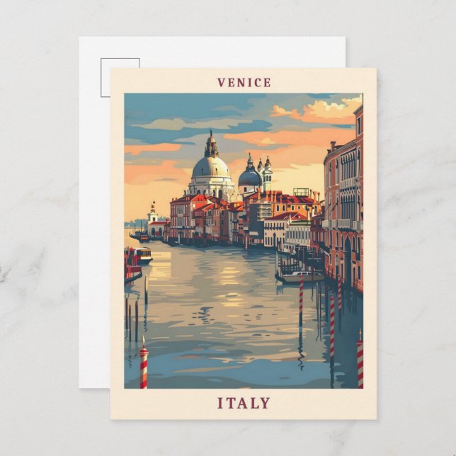 Venedig Italien Elegante Kunst, Dichtung und Musik Postkarte (Vorne/Hinten)