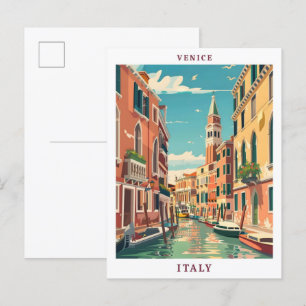 Venedig Italien Elegante Vintage Reise Postkarte