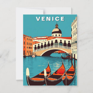 Venedig Italien Gondel Kanal Vintage Postkarte