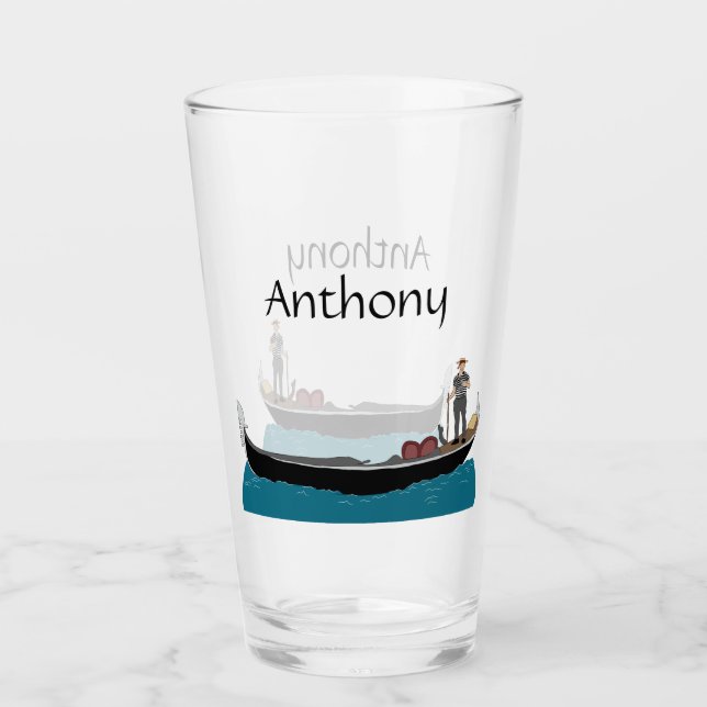 Venedig, Italien, Gondel und Gondolier Glas (Vorderseite)