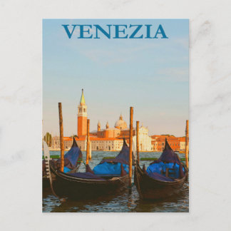 Venedig, Italien Gondelboot Vintage-Reisepostkarte Postkarte