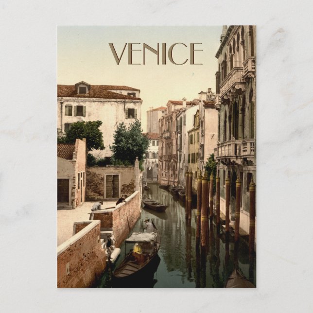 Venedig Italien Gondeln am Kanal Postkarte (Vorderseite)