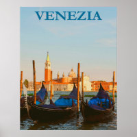 Venedig, Italien Gondola Boat Vintage Travel Poste