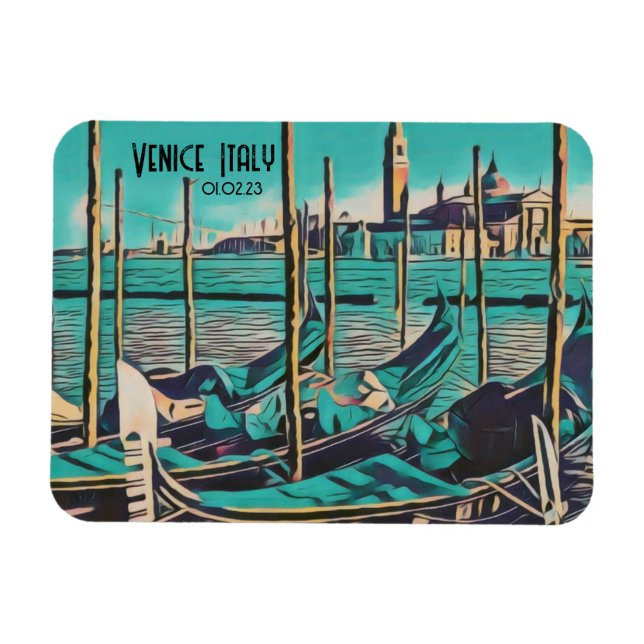 Venedig Italien Gondola Kunst, Verwandte Wörter un Magnet (Horizontal)