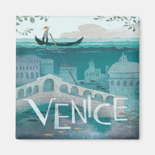 Venedig Italien Gondola Reise-Retro-Post Magnet