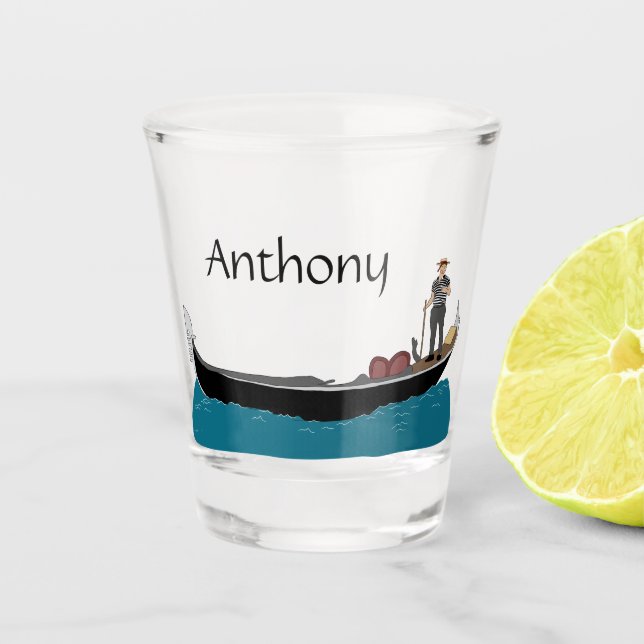 Venedig, Italien Gondola und Gondolier Travel Them Schnapsglas (Vorderseite)