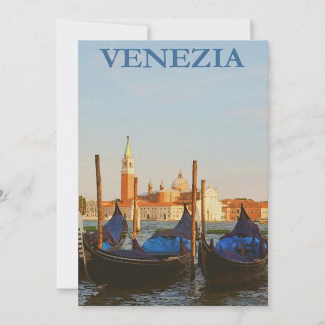 Venedig Italien Gondolas Retro Vintag Flat Card (Vorderseite)