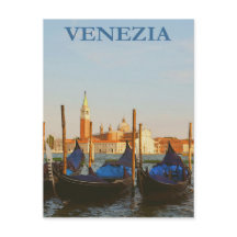 Venedig Italien Gondolas Retro Vintage Travel Post