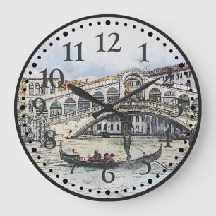Venedig, Italien, Grand Canal, Europa Kunstmauer U Große Wanduhr