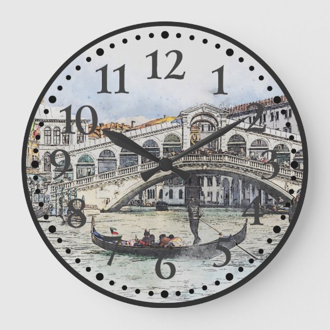 Venedig, Italien, Grand Canal, Europa Kunstmauer U Große Wanduhr (Vorderseite)