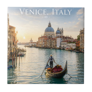 Venedig Italien Grand Canal Gondel Sonnenuntergang Fliese