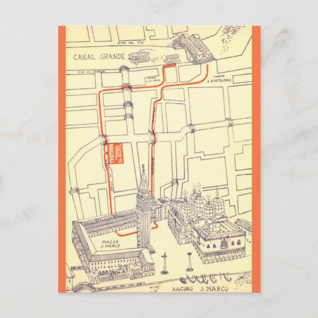 Venedig Italien Grande Canal Vintag Postkarte (Vorderseite)