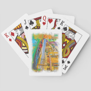 Venedig Italien Handgezeichnete Landschaft Spielkarten