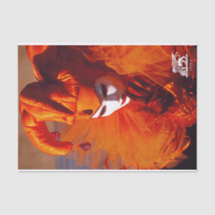 Venedig, Italien (IT) - orange Karnevals-Kostüm Seidenpapier
