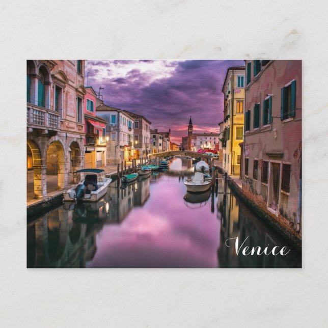 Venedig Italien Italienischer Kanal bei Sunset Fot Postkarte (Vorderseite)