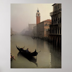 Venedig - Italien - Kanal und Gondelgemälde Poster