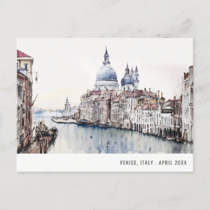 Venedig Italien Kanäle Aquarell Italienische Reise Postkarte