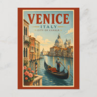Venedig Italien Kanäle Illustration Reise Kunst Re