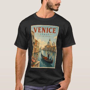 Venedig Italien Kanäle Illustration Reise Kunst Re T-Shirt