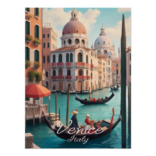 Venedig Italien Kanäle Reiseplakat Poster (Vorderseite)